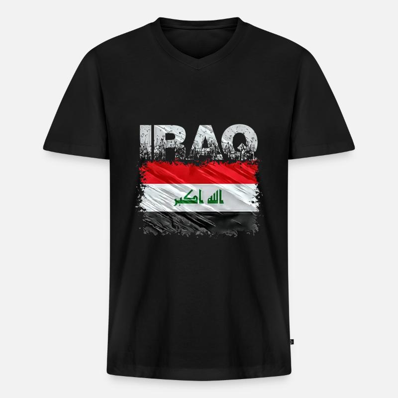 Irak - Männer Premium Bio T-Shirt mit V-Ausschnitt - Schwarz