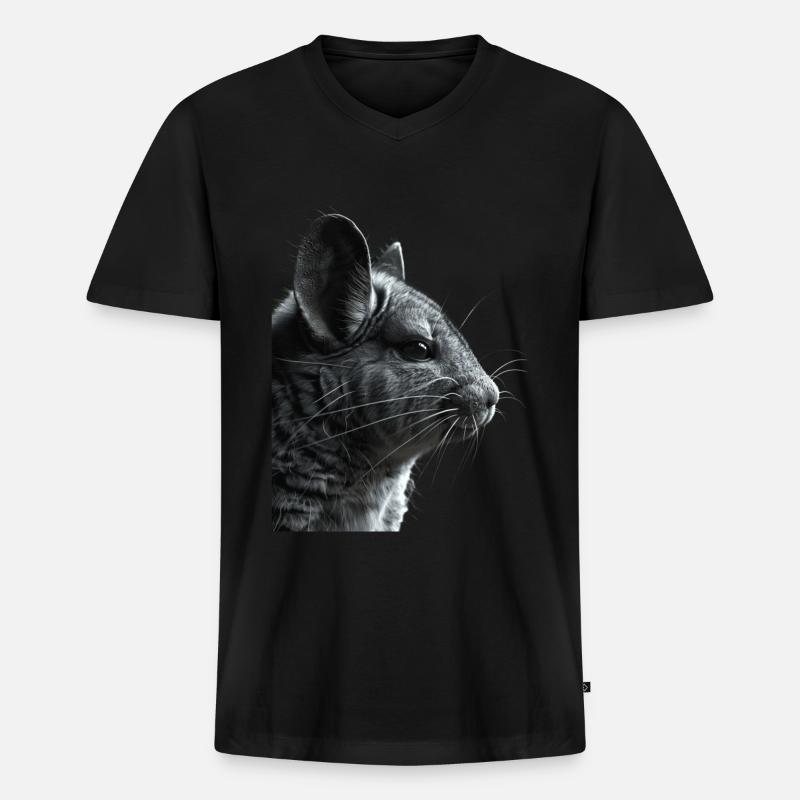 Chinchilla - Männer Premium Bio T-Shirt mit V-Ausschnitt - Schwarz