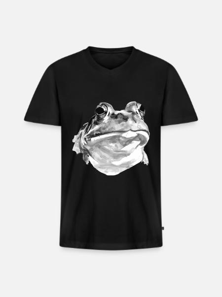 Frog - Men's Premium Organic T-shirt with V-neck - black