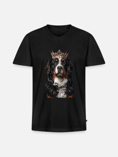 Bouvier bernois - T-shirt encolure en V Premium bio Homme - noir