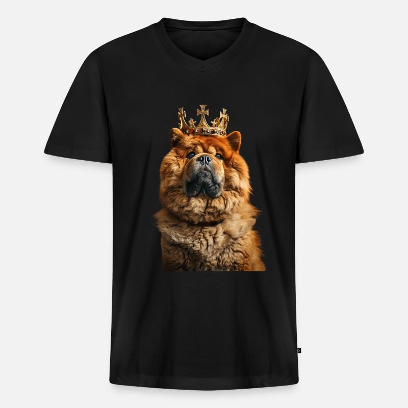 Chow-Chow - Männer Premium Bio T-Shirt mit V-Ausschnitt - Schwarz