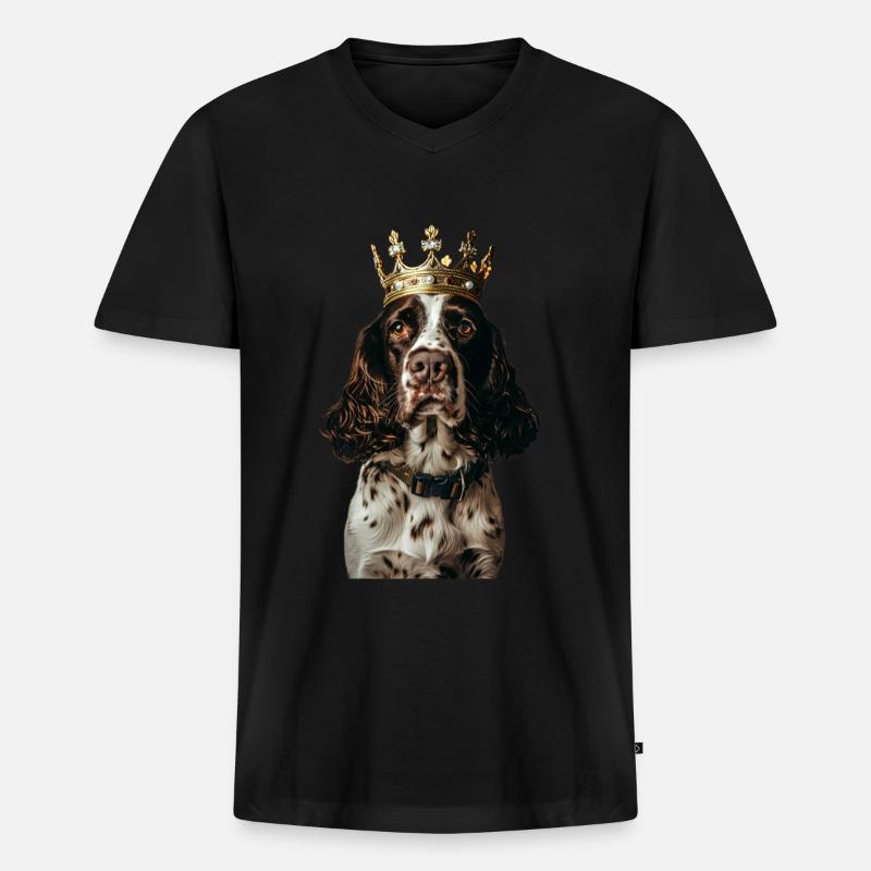 Englischer Springer Spaniel - Männer Premium Bio T-Shirt mit V-Ausschnitt - Schwarz
