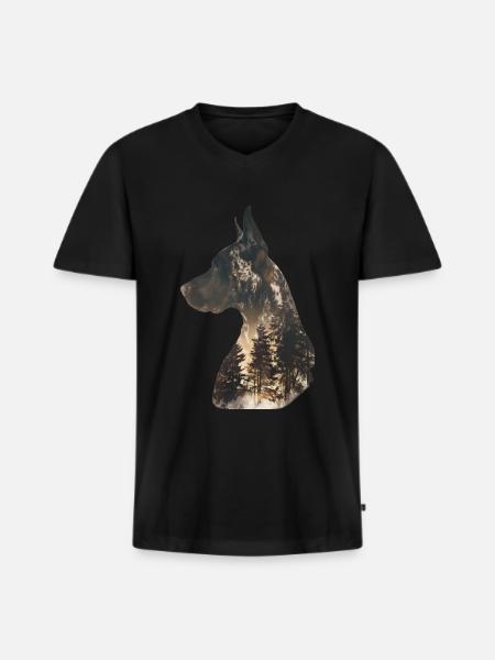 Great Dane - Men's Premium Organic T-shirt with V-neck - black