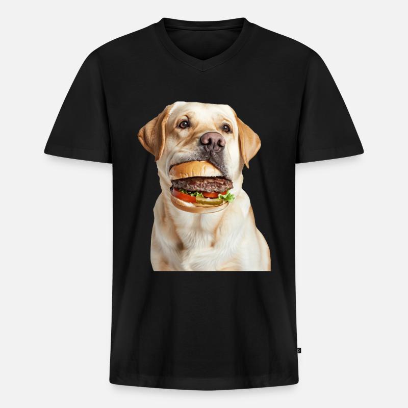 Labrador Retriever - Männer Premium Bio T-Shirt mit V-Ausschnitt - Schwarz