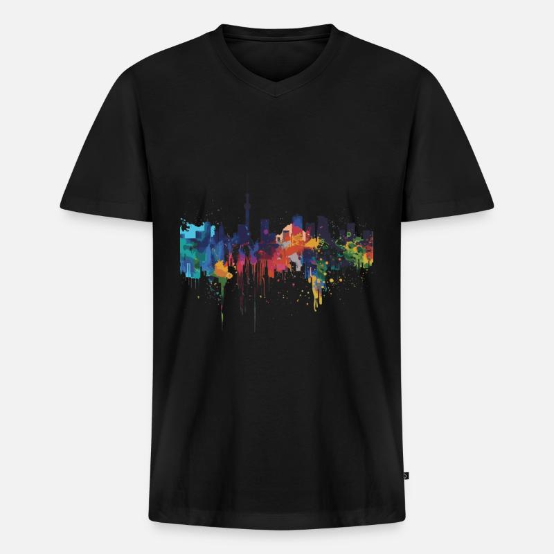 Kumamoto - Männer Premium Bio T-Shirt mit V-Ausschnitt - Schwarz