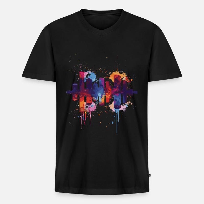 Zoetermeer - Männer Premium Bio T-Shirt mit V-Ausschnitt - Schwarz