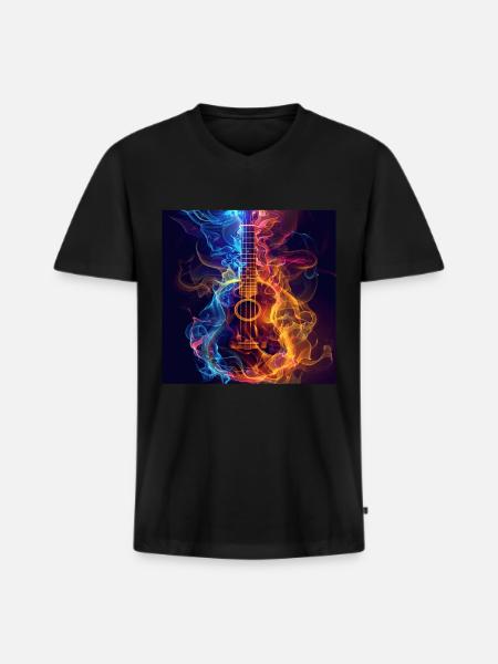 Ukulele - Men's Premium Organic T-shirt with V-neck - black