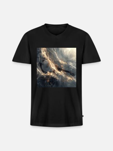 Banjo - Männer Premium Bio T-Shirt mit V-Ausschnitt - Schwarz