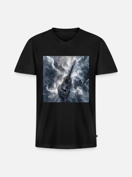 Ukulele - Männer Premium Bio T-Shirt mit V-Ausschnitt - Schwarz