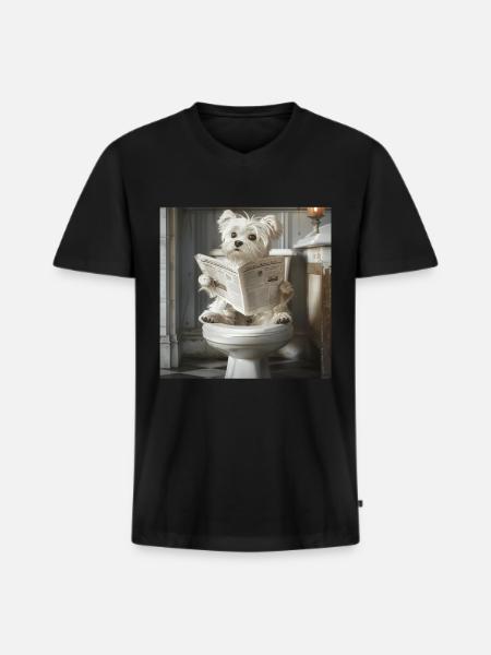 Maltesisch - Männer Premium Bio T-Shirt mit V-Ausschnitt - Schwarz