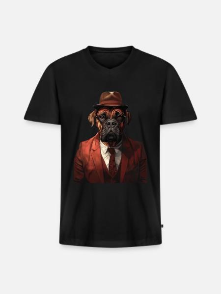 Bullmastiff - Männer Premium Bio T-Shirt mit V-Ausschnitt - Schwarz