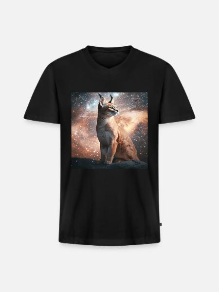 Karakal - Männer Premium Bio T-Shirt mit V-Ausschnitt - Schwarz