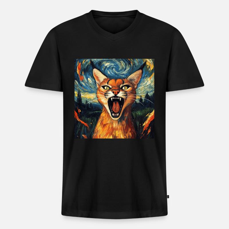 Karakal - Männer Premium Bio T-Shirt mit V-Ausschnitt - Schwarz