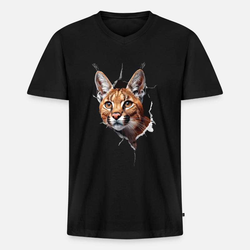 Karakal - Männer Premium Bio T-Shirt mit V-Ausschnitt - Schwarz