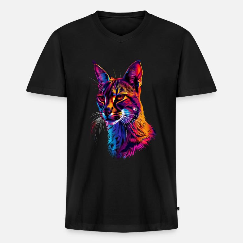 Karakal - Männer Premium Bio T-Shirt mit V-Ausschnitt - Schwarz