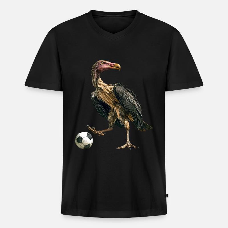Geier - Männer Premium Bio T-Shirt mit V-Ausschnitt - Schwarz