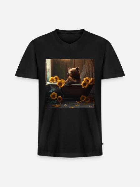 Tragen - Männer Premium Bio T-Shirt mit V-Ausschnitt - Schwarz