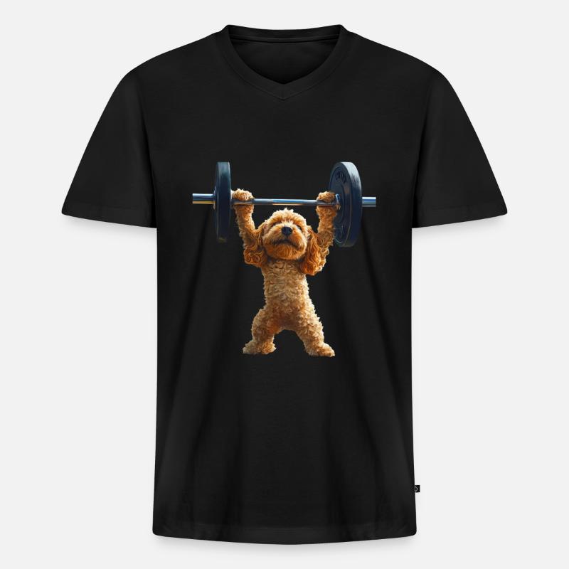 Cocker Spaniel - Männer Premium Bio T-Shirt mit V-Ausschnitt - Schwarz