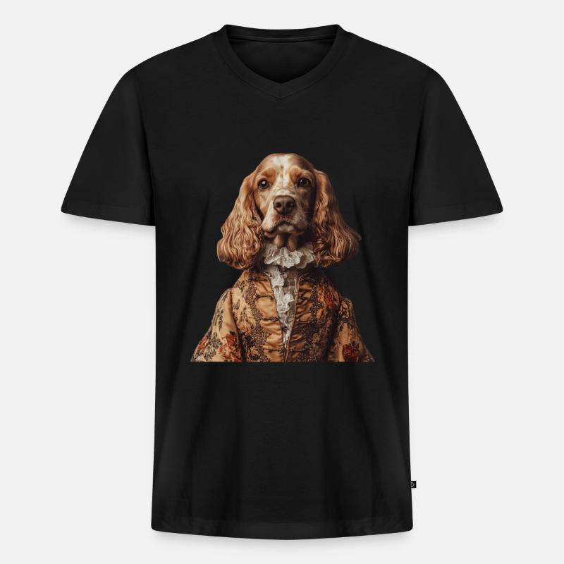 Cocker Spaniel - Männer Premium Bio T-Shirt mit V-Ausschnitt - Schwarz