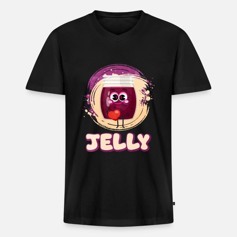 Erdnussbutter - Männer Premium Bio T-Shirt mit V-Ausschnitt - Schwarz