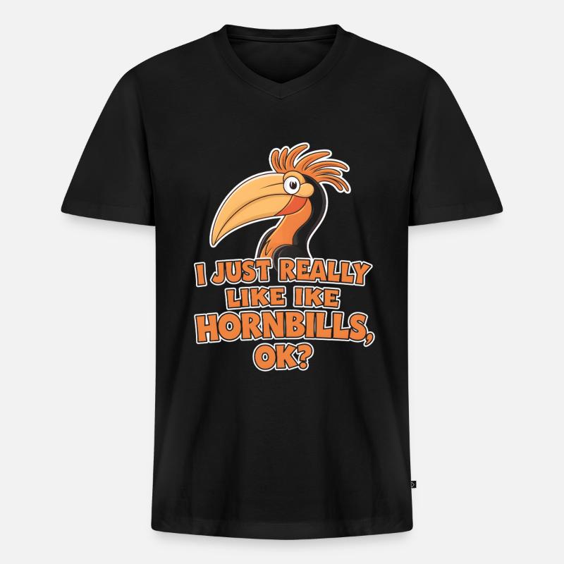 Nashornvogel - Männer Premium Bio T-Shirt mit V-Ausschnitt - Schwarz