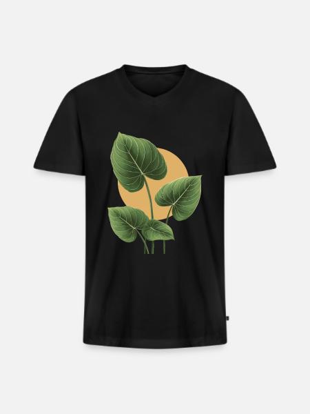 Efeutute - Männer Premium Bio T-Shirt mit V-Ausschnitt - Schwarz
