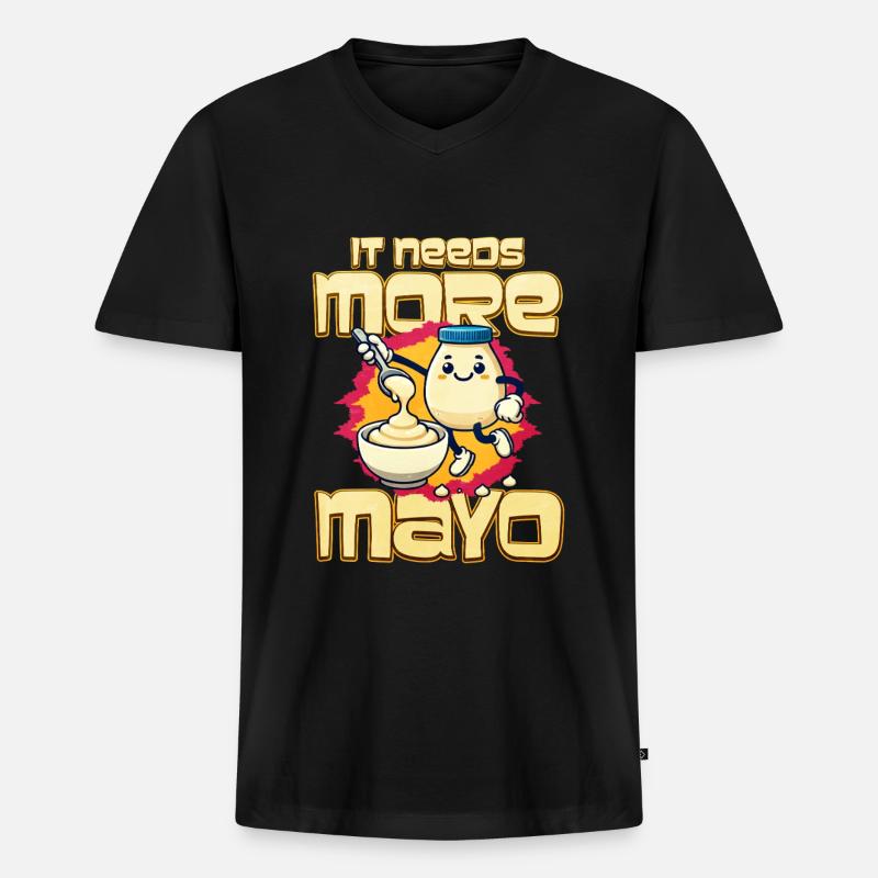 Mayonnaise - Männer Premium Bio T-Shirt mit V-Ausschnitt - Schwarz