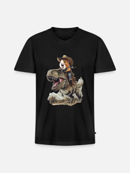 Meerschweinchen - Männer Premium Bio T-Shirt mit V-Ausschnitt - Schwarz