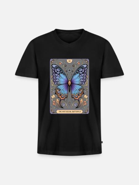 Tarotkarte - Männer Premium Bio T-Shirt mit V-Ausschnitt - Schwarz