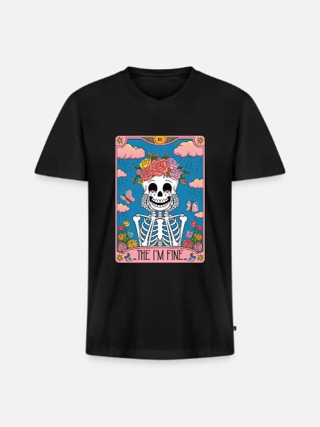 Tarotkarte - Männer Premium Bio T-Shirt mit V-Ausschnitt - Schwarz
