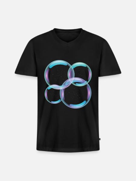 Blasen - Männer Premium Bio T-Shirt mit V-Ausschnitt - Schwarz