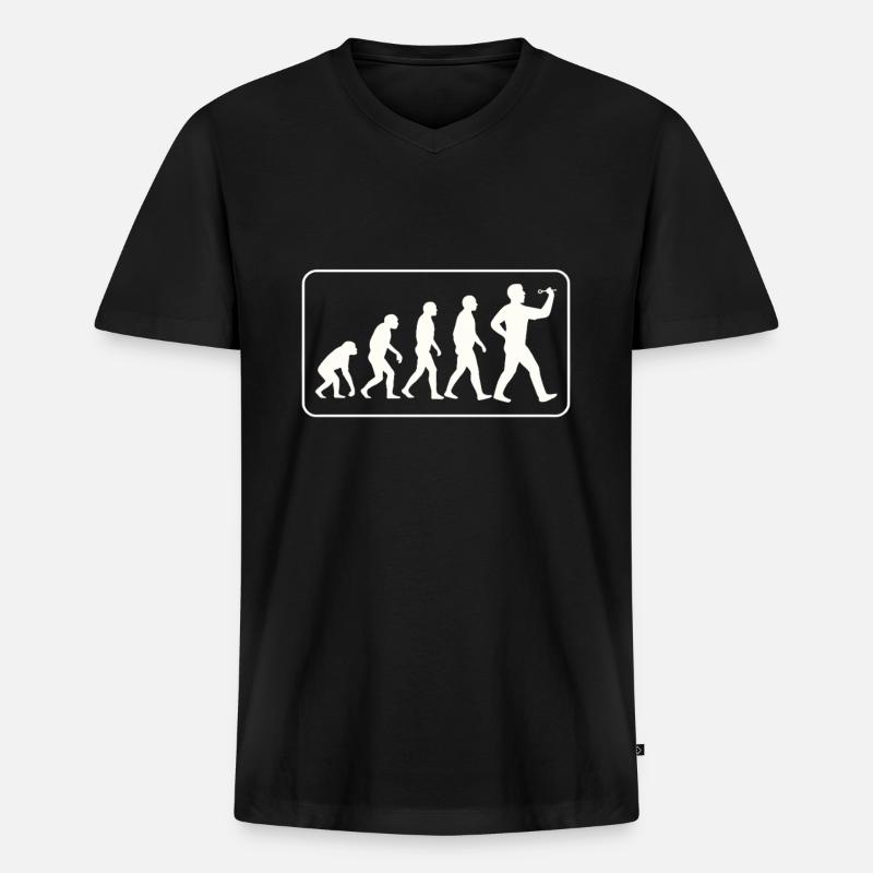 Evolution Dart - Männer Premium Bio T-Shirt mit V-Ausschnitt - Schwarz