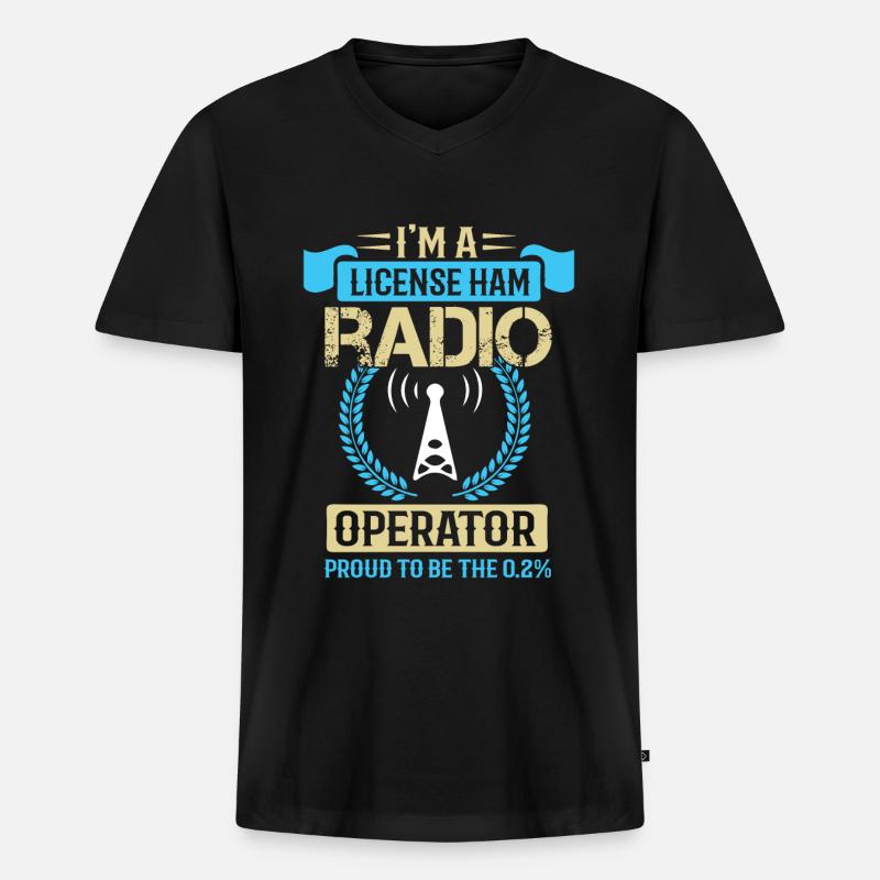 Amateurfunk Lizenz Besitzer - Männer Premium Bio T-Shirt mit V-Ausschnitt - Schwarz