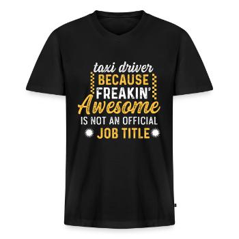 Offizielle Berufsbezeichnung Fleißige Person Gesch - Männer Premium Bio T-Shirt mit V-Ausschnitt - Schwarz - Vorne - Nico (187cm)
