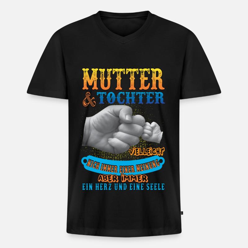 mutter und tochter - Männer Premium Bio T-Shirt mit V-Ausschnitt - Schwarz