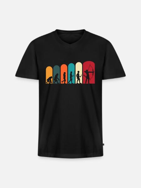 Archery archery archer evolution - Men's Premium Organic T-shirt with V-neck - black