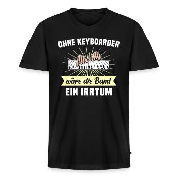 Keyboard Musiker Keyboarder Geschenk Band - Männer Premium Bio T-Shirt mit V-Ausschnitt - Schwarz - Vorne - Nico (187cm)