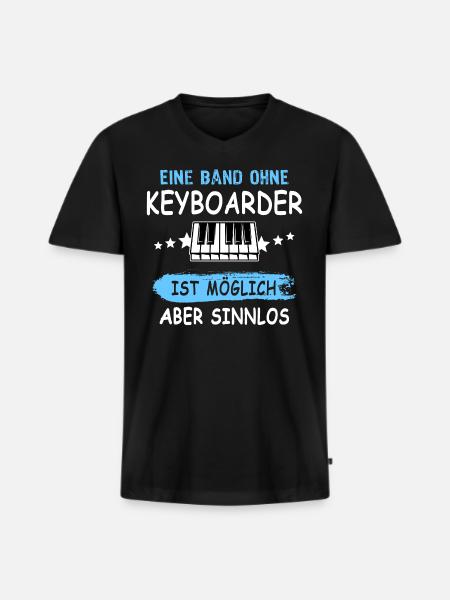 Keyboarder Sprüche Keyboard - Männer Premium Bio T-Shirt mit V-Ausschnitt - Schwarz