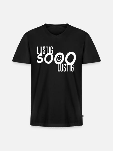 Drôles de phrases Drôles - T-shirt encolure en V Premium bio Homme - noir