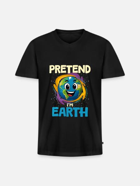 Earth Planet - Men's Premium Organic T-shirt with V-neck - black