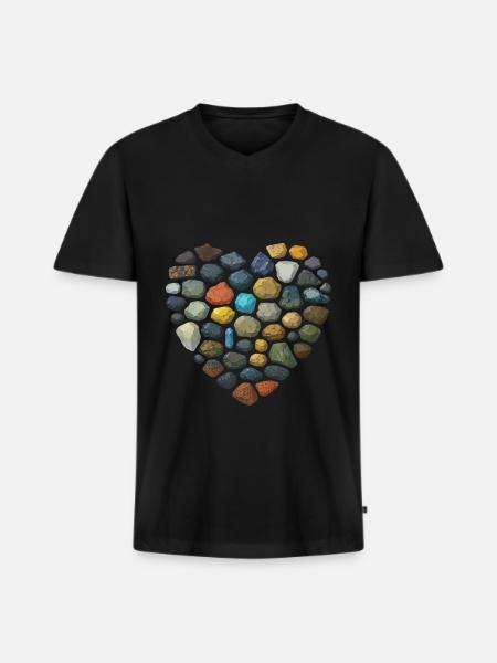 Geology Rock - Men's Premium Organic T-shirt with V-neck - black
