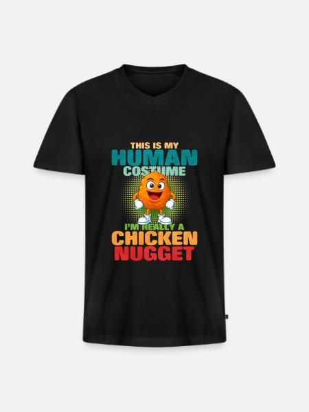 Chicken Nugget - Men's Premium Organic T-shirt with V-neck - black