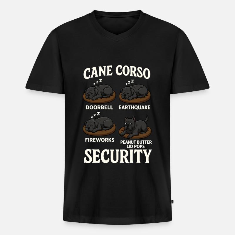 Cane Corso - Männer Premium Bio T-Shirt mit V-Ausschnitt - Schwarz
