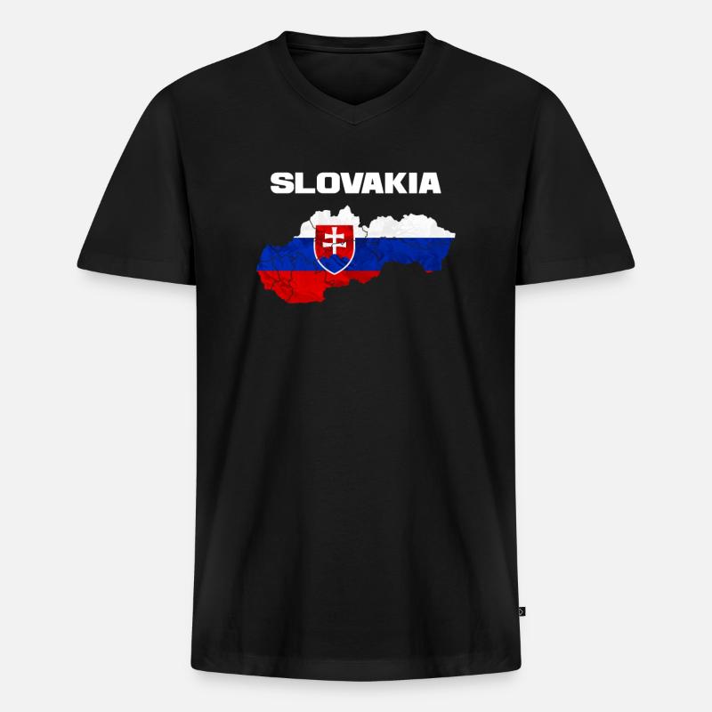 Slowakei - Männer Premium Bio T-Shirt mit V-Ausschnitt - Schwarz