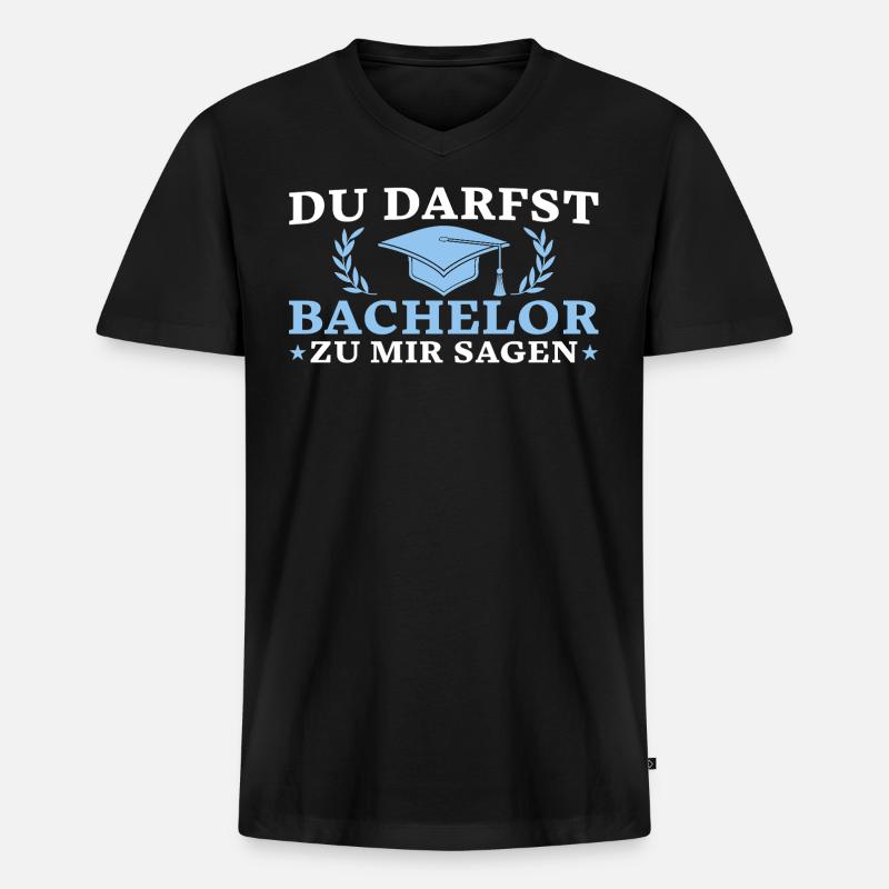 Bachelortitel Studium Abschluss - Männer Premium Bio T-Shirt mit V-Ausschnitt - Schwarz
