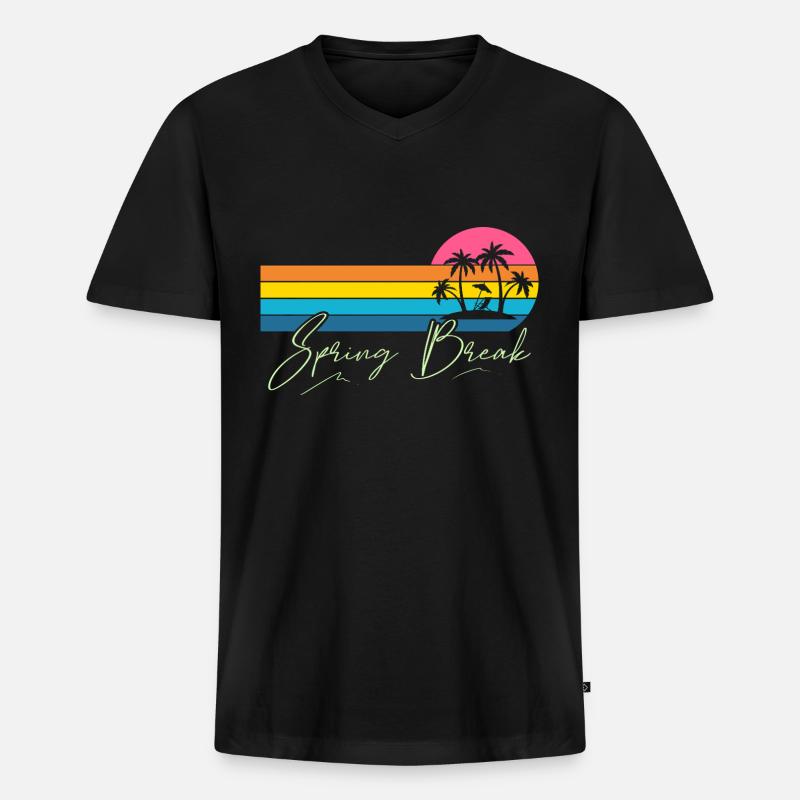 Spring Break - Männer Premium Bio T-Shirt mit V-Ausschnitt - Schwarz