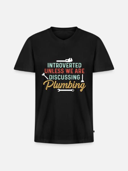 Introverted Introvert Gift - Men's Premium Organic T-shirt with V-neck - black
