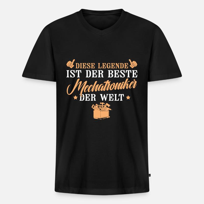 Bester Kfz Mechatroniker Handwerker - Männer Premium Bio T-Shirt mit V-Ausschnitt - Schwarz