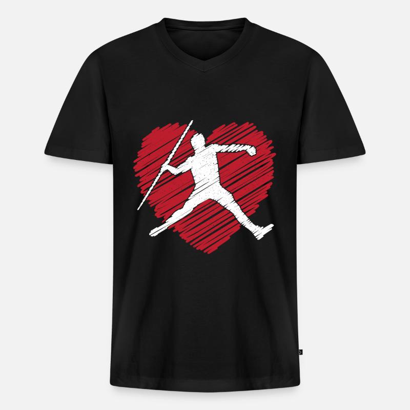 Speerwerfen Speerwerfen Geschenk - Männer Premium Bio T-Shirt mit V-Ausschnitt - Schwarz