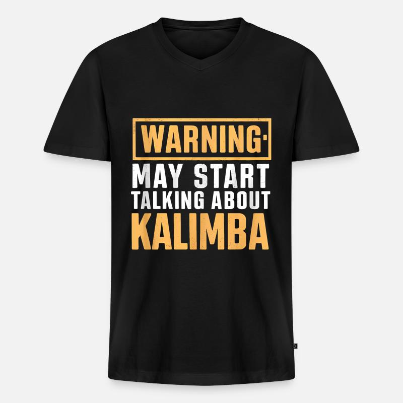 Idiophon Kalimba Geschenk - Männer Premium Bio T-Shirt mit V-Ausschnitt - Schwarz